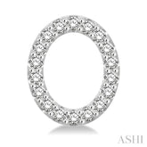 1/10 Ctw Initial 'O' Round Cut Diamond Earrings in 10K White Gold
